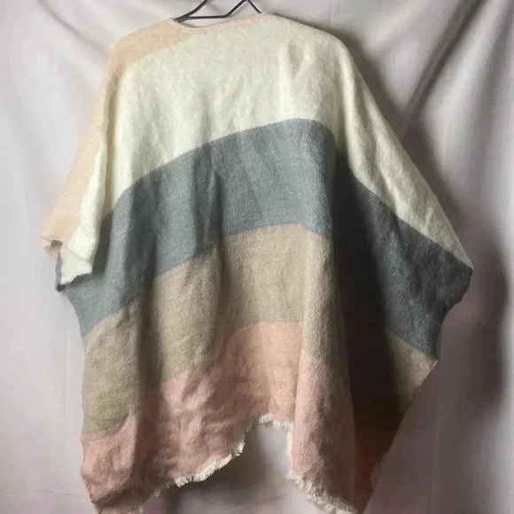 UNBRANDED SOFT OPEN FRONT PONCH WRAP SOFT AND COMFY ONE SIZE SOFT MUTED COLORS - Picture 10 of 11